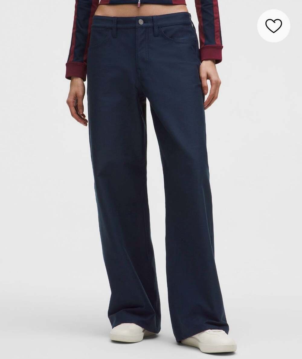 Lululemon EasyFive Low-Rise Classic Wide Leg Pants Navy Blue Size 28